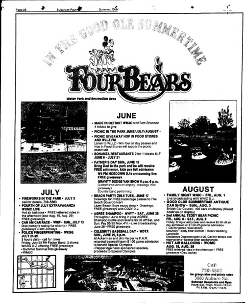 Four Bears Water Park - Old Ad For The Park (newer photo)